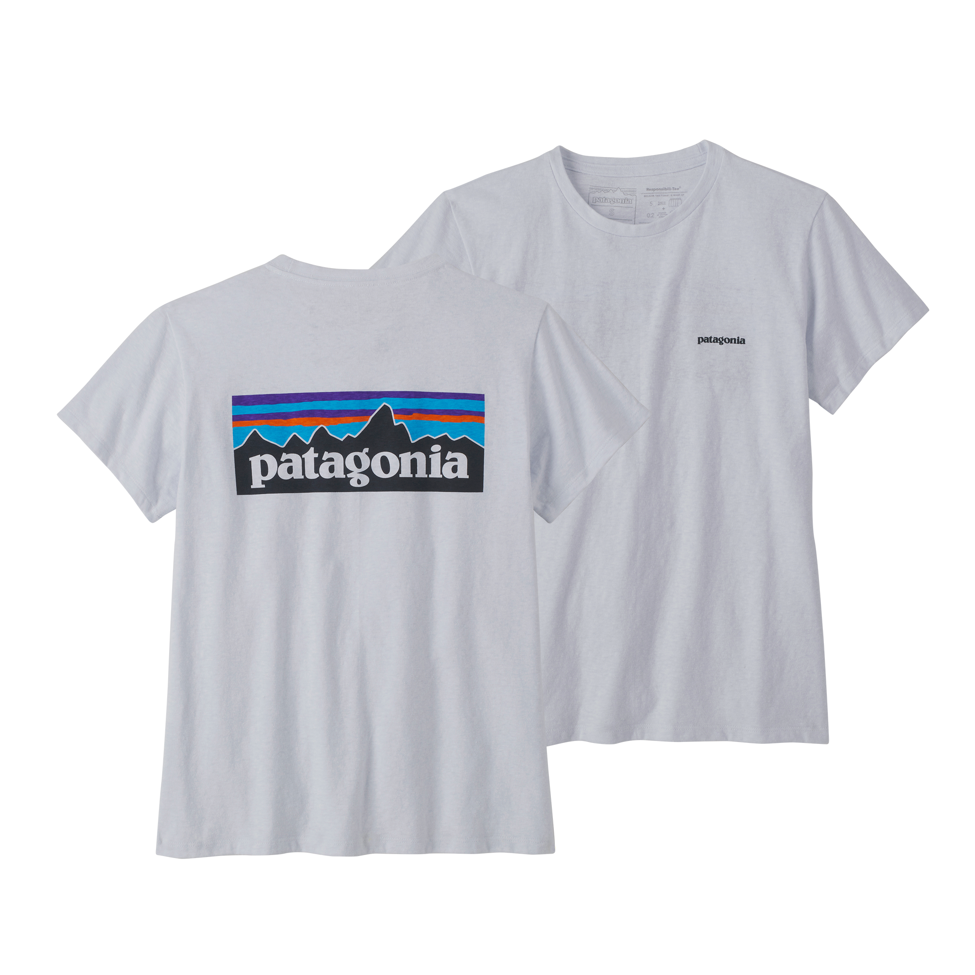 品質検査済 レディースMガールズXL新品正規品パタゴニア白オーガニック P-6ロゴTシャツ